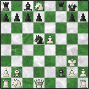 Game position after 13...Bf2+!