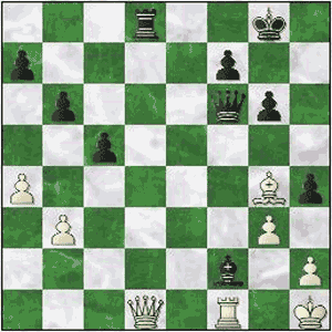 Game position after 30...Bxf2!