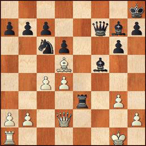 Game position after 18.Nf7+ Qxf7!!