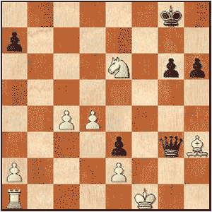 Game position after 39...Qg3!