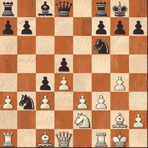 Game position after 12...Nb3