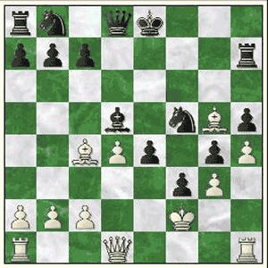 Game position after 17...Bxd5!