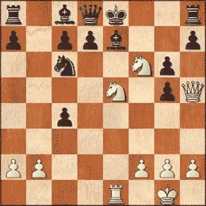 Game position after 15.Nf6+!