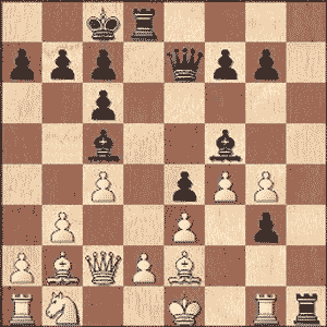 Game position after 14...Rh1!!